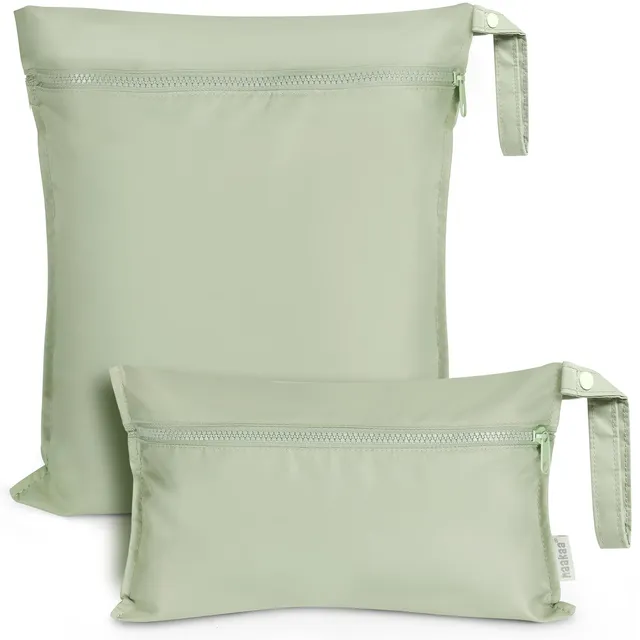 haakaa-waterproof-wet-bags-for-baby-set-of-2-large-small-grass image 1