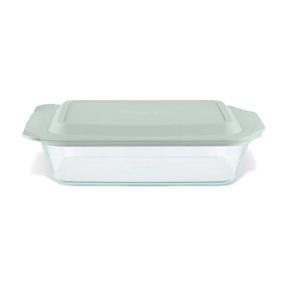 pyrex-deep-7-x-11-inch-rectangle-glass-baking-dish-with-sage-green-lid image 1