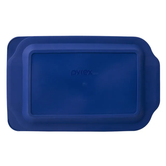 pyrex-blue-plastic-lid-for-watercolor-collection-3-quart-rectangular-baking-dish image 1