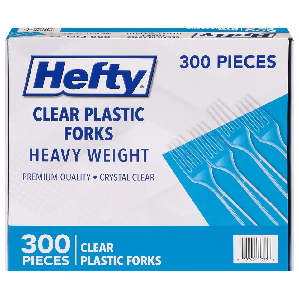hefty-heavy-duty-plastic-forks-300-count-bulk-clear-disposable-forks image 1
