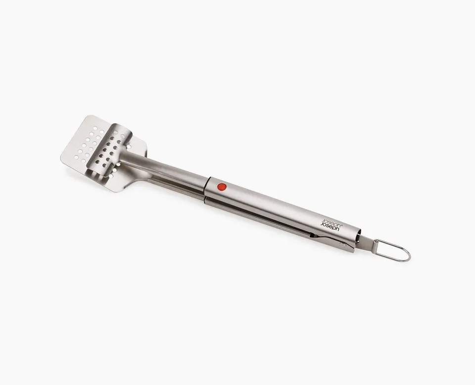 joseph-joseph-grillout-stainless-steel-bbq-turner-tongs-with-extending-handle image 1