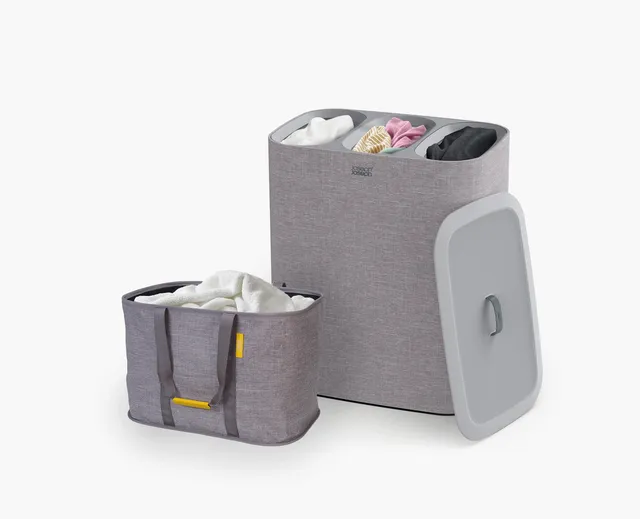 joseph-joseph-tota-trio-90l-hold-all-max-55l-laundry-basket-set-grey image 1