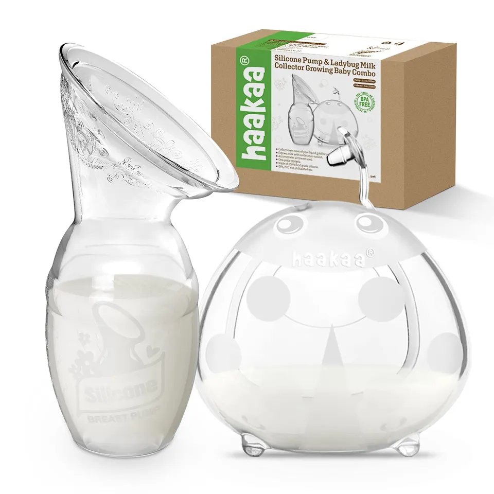 haakaa-ladybug-breast-milk-collector-manual-breast-pump-combo-5-oz-4-oz-2-pack image 1