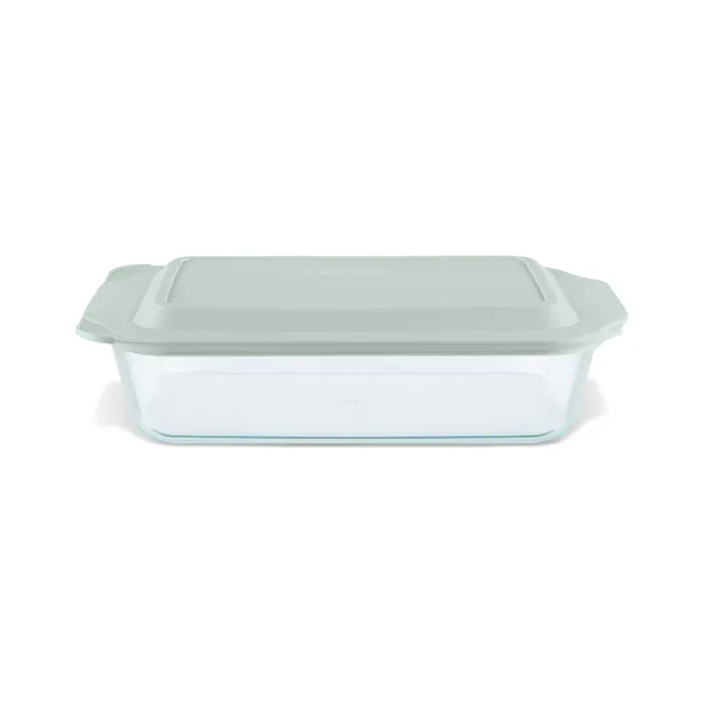 pyrex-deep-9x13-inch-rectangular-glass-baking-dish-with-sage-green-lid image 1