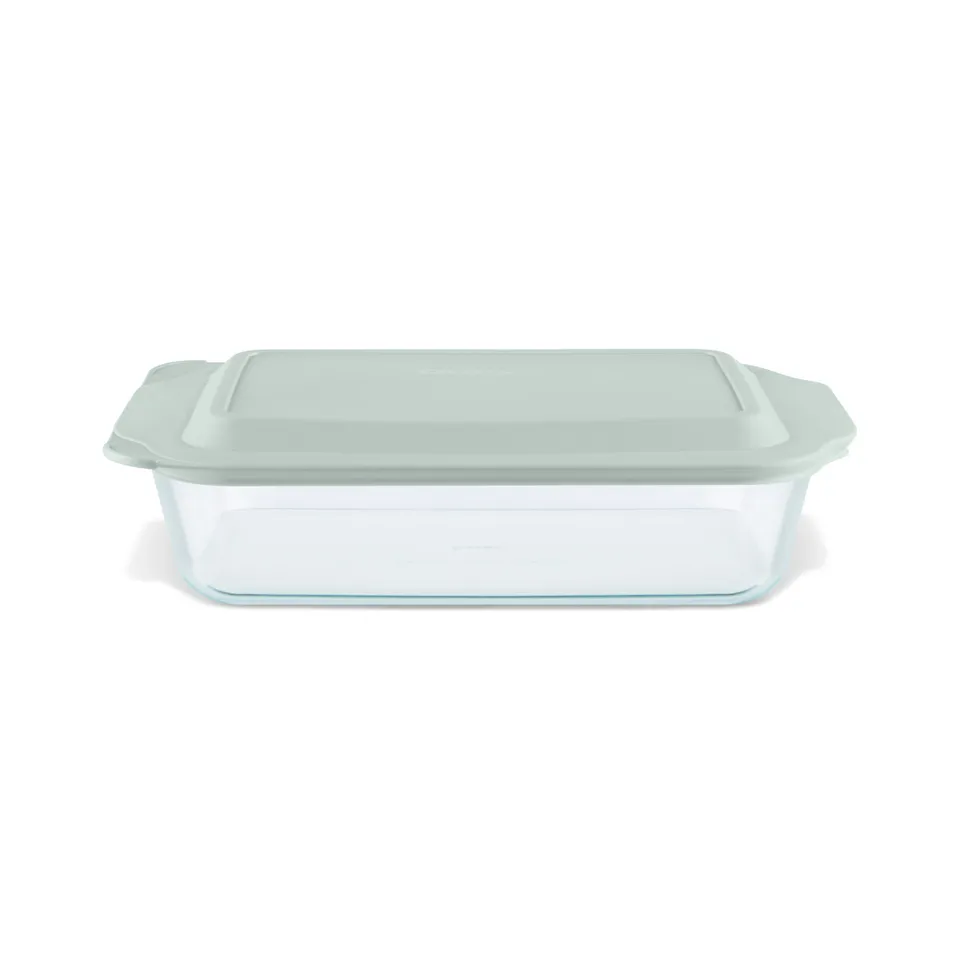 pyrex-deep-9x13-inch-rectangular-glass-baking-dish-with-sage-green-lid image 1
