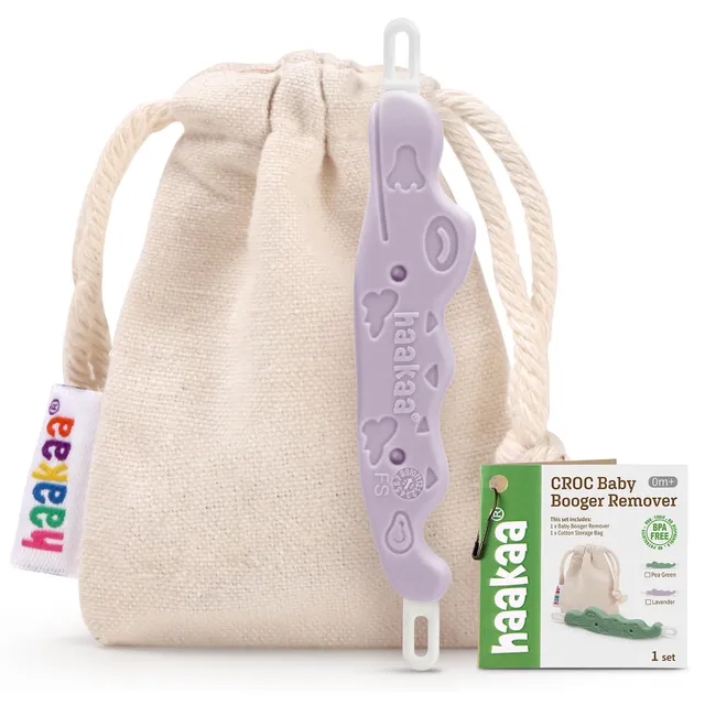 haakaa-crocodile-baby-nose-cleaner-ear-wax-removal-tool-dual-ended-silicone-lave image 1