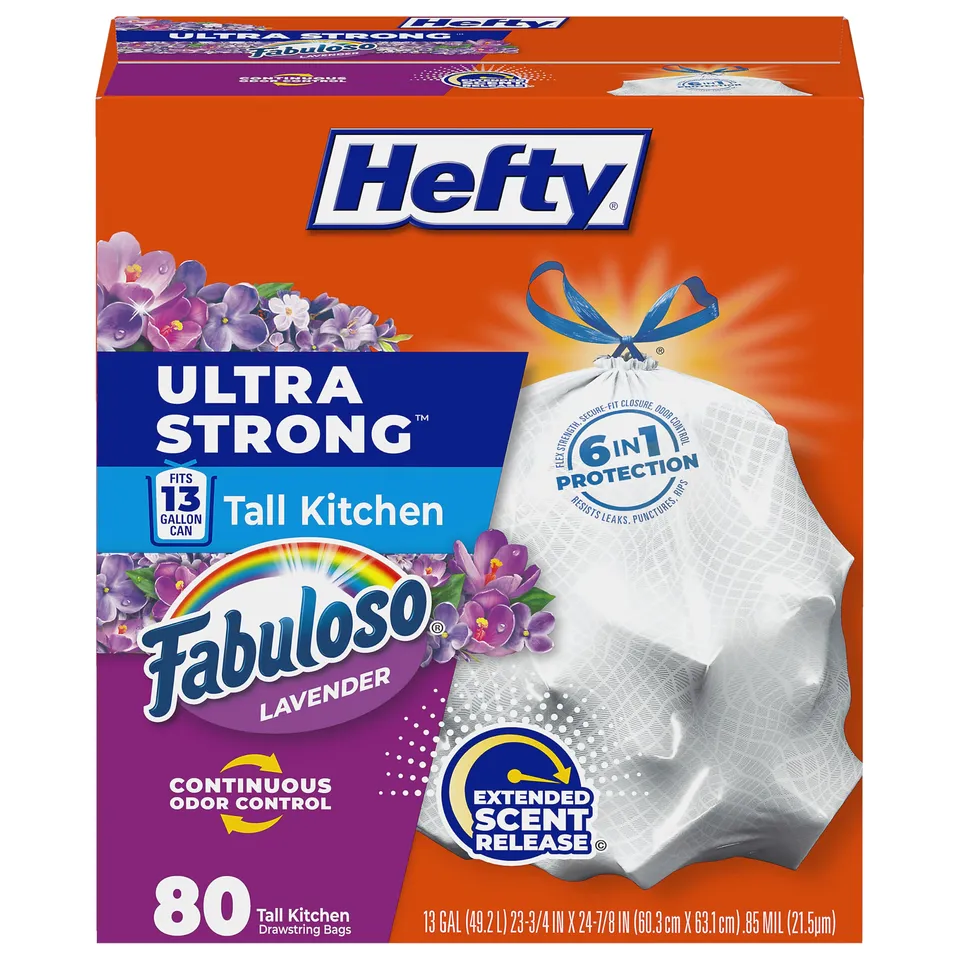 hefty-ultra-strong-13-gallon-trash-bags-fabuloso-lavender-scent-80-count image 1