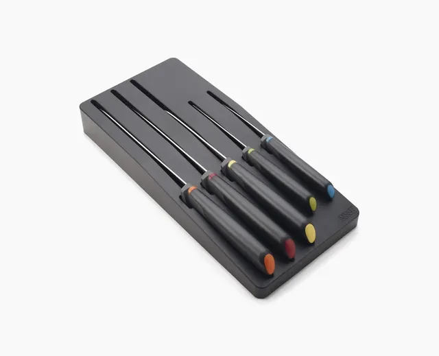 joseph-joseph-elevate-store-5-piece-knife-set-with-in-drawer-storage-tray-multic image 1
