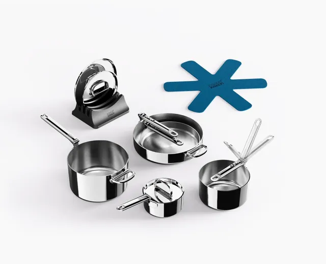 joseph-joseph-space-steel-folding-handle-5-piece-cookware-set image 1