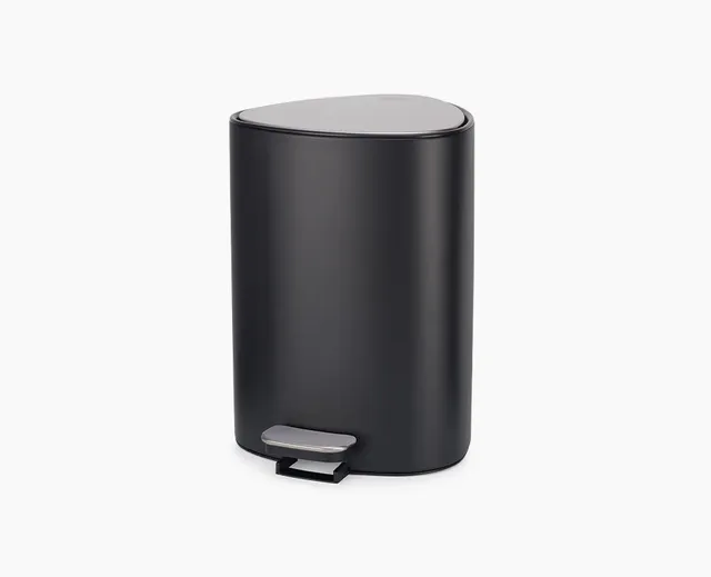 joseph-joseph-easystore-5l-matt-black-bathroom-pedal-bin-with-inner-bucket-and-l image 1