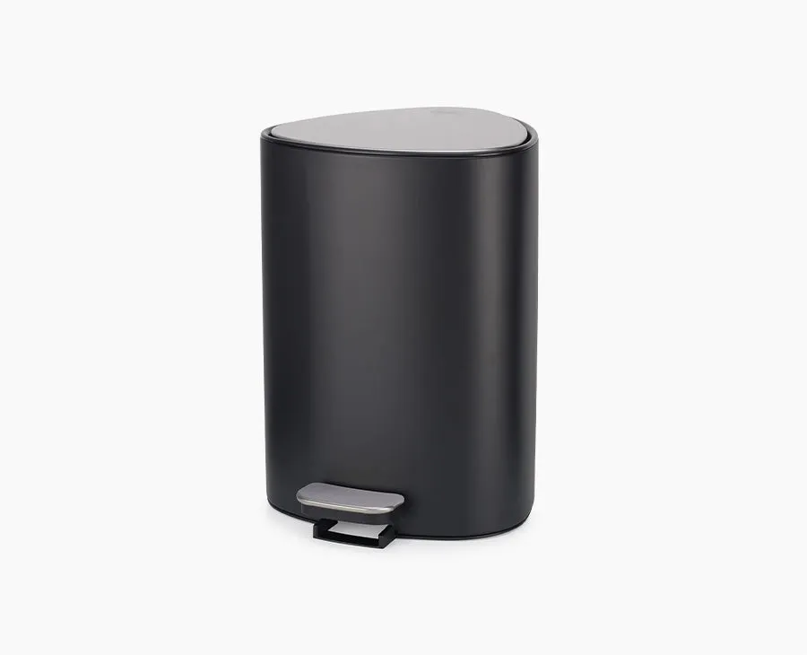 joseph-joseph-easystore-5l-matt-black-bathroom-pedal-bin-with-inner-bucket-and-l image 1