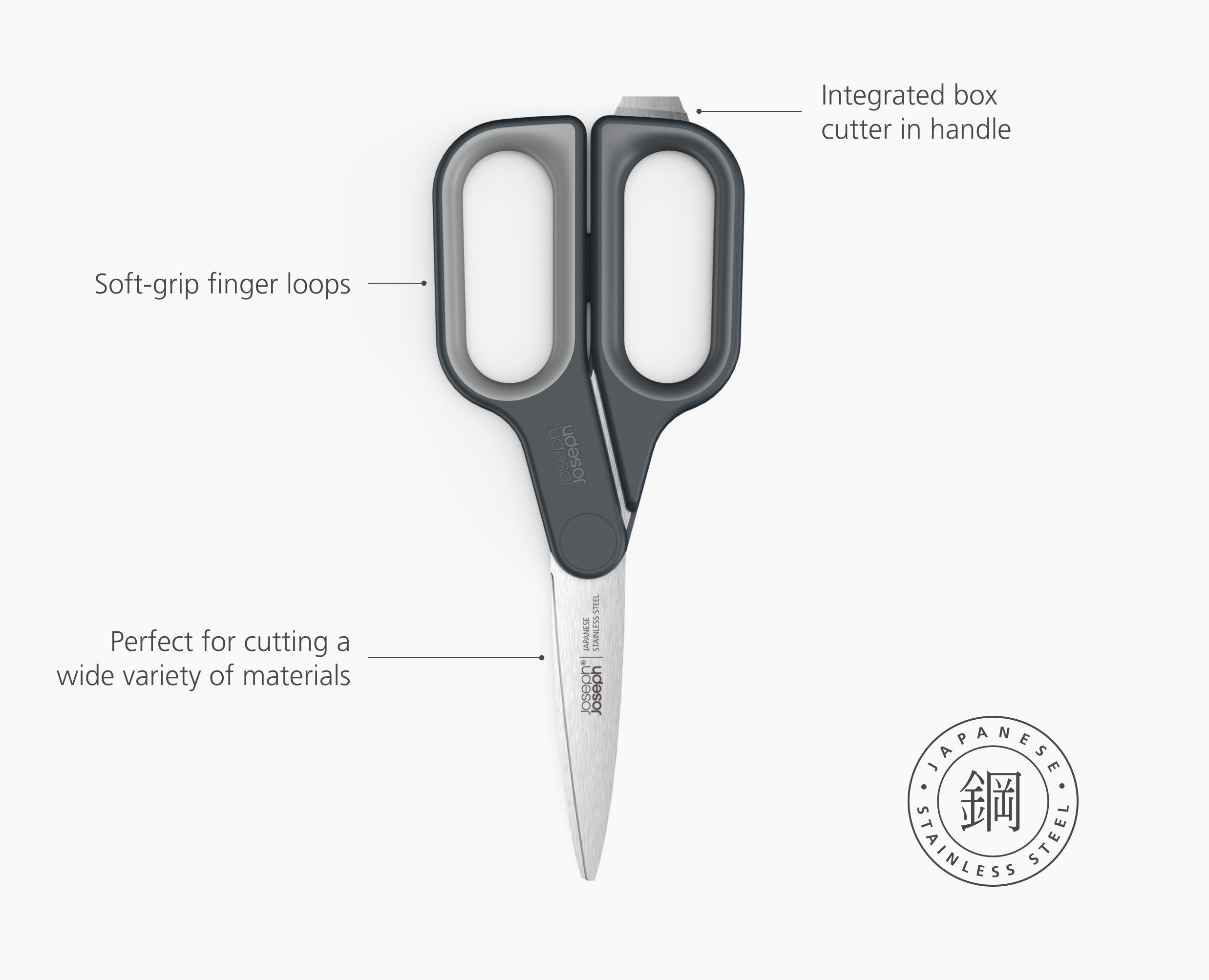 joseph-joseph-pluscut-grey-scissors-with-integrated-box-cutter image 6