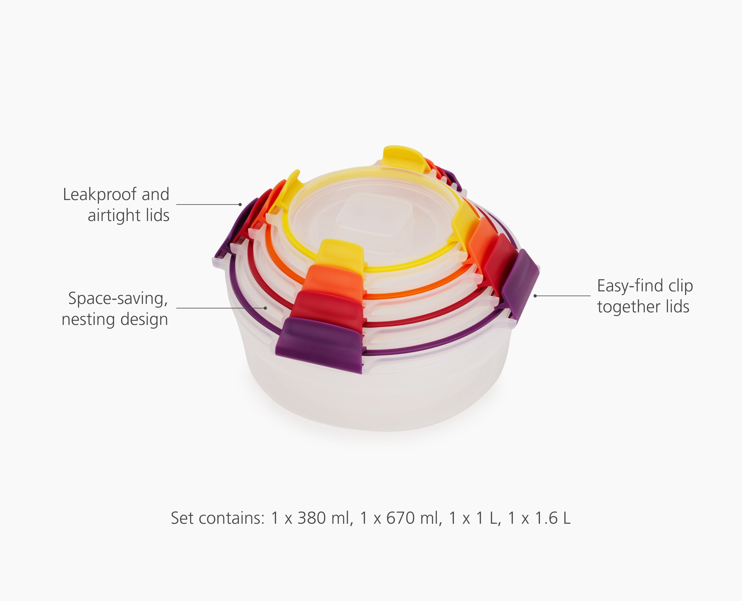 joseph-joseph-nest-lock-4-piece-multicolour-round-food-container-set image 6