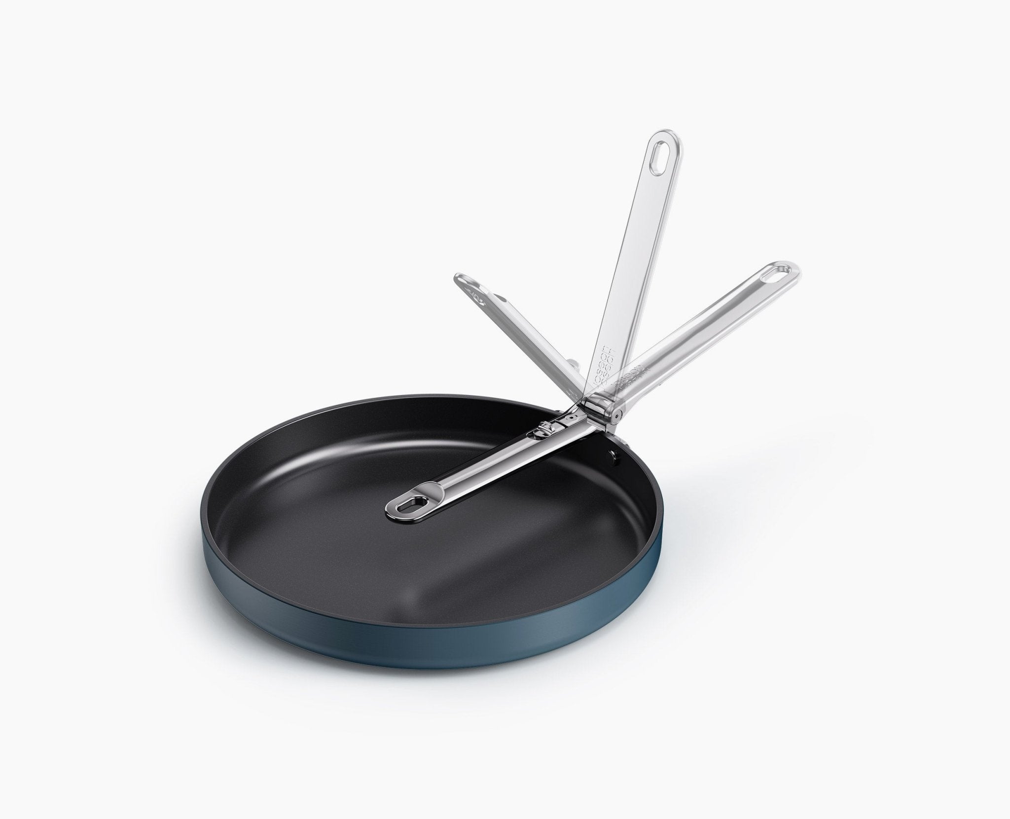 joseph-joseph-space-30cm-non-stick-shallow-frying-pan-with-folding-handle-blue image 1