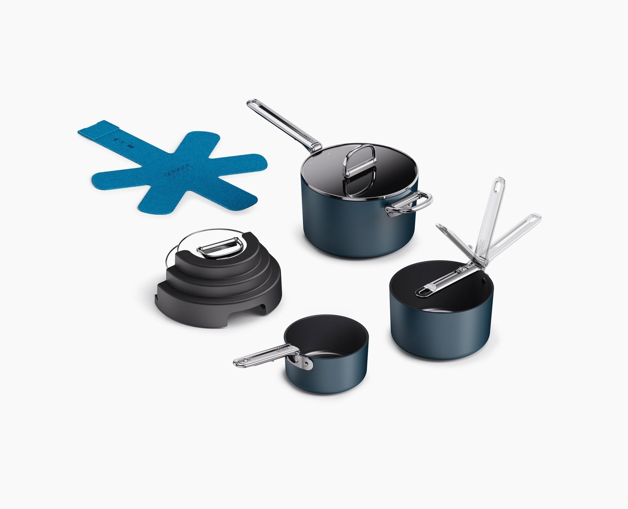 joseph-joseph-space-stack-3-piece-non-stick-saucepan-set-with-foldable-handles-a image 1