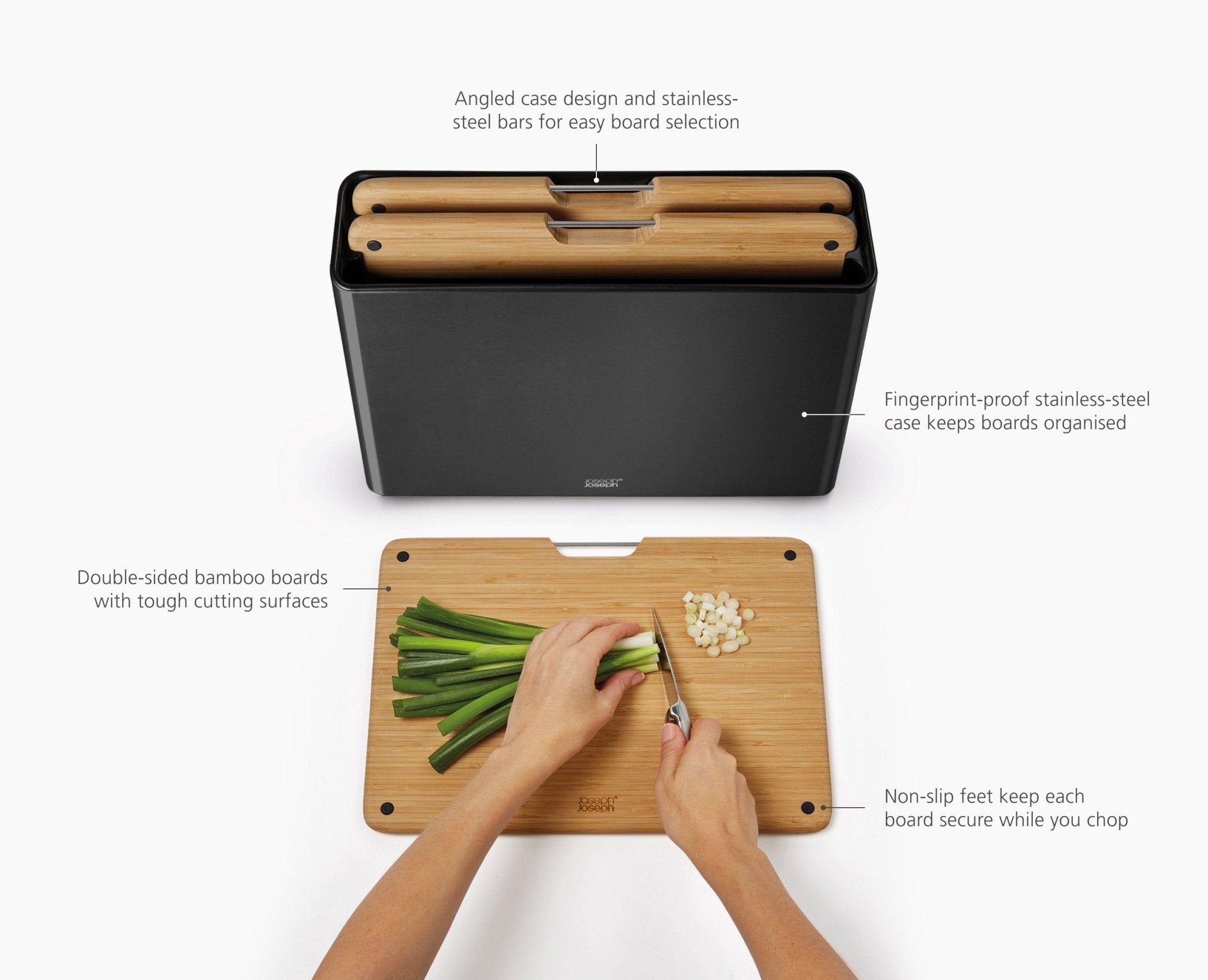 joseph-joseph-folio-steel-3-piece-bamboo-chopping-board-set-with-black-stainless image 6