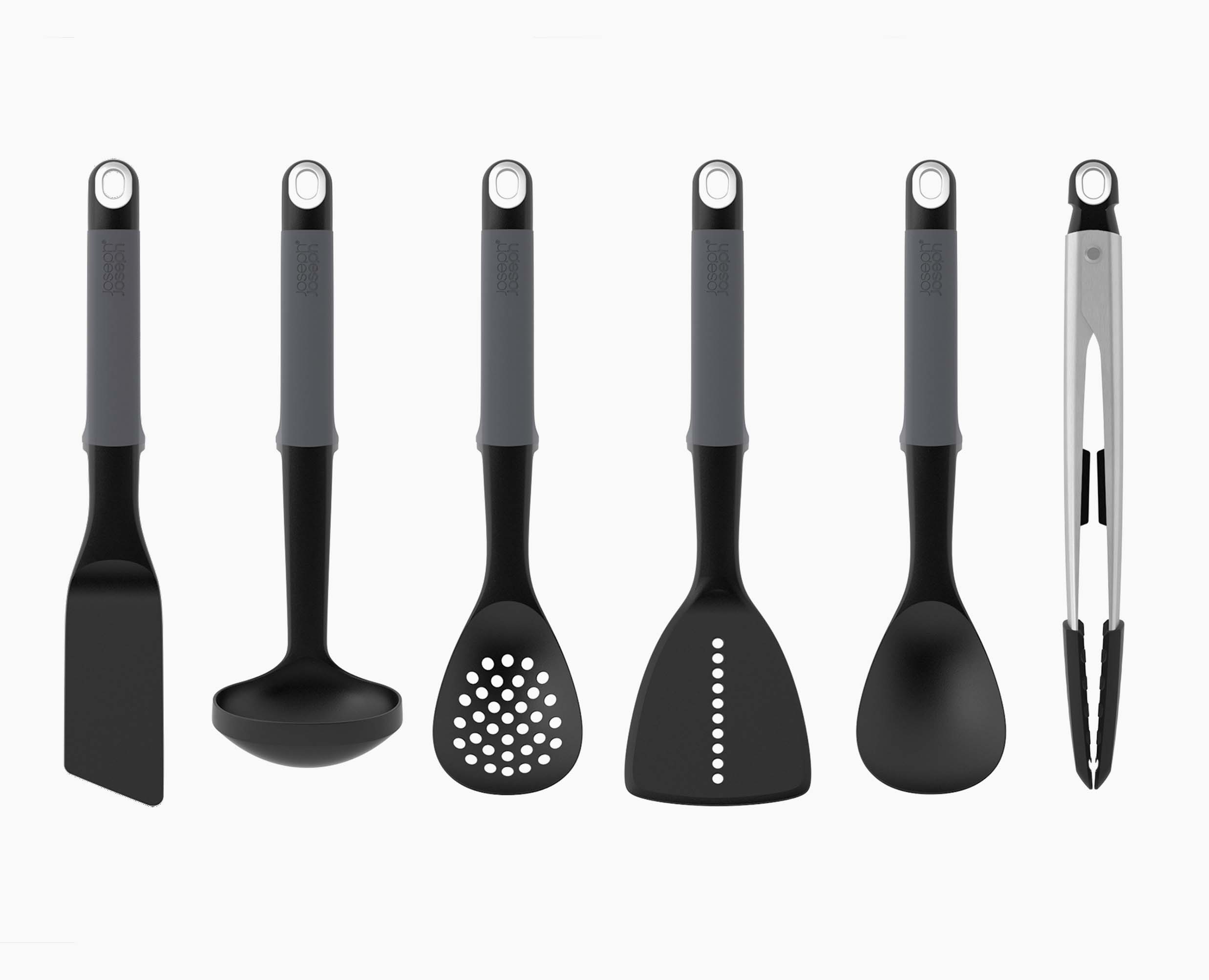 joseph-joseph-elevate-6-piece-grey-utensils-carousel-set-with-tongs image 4