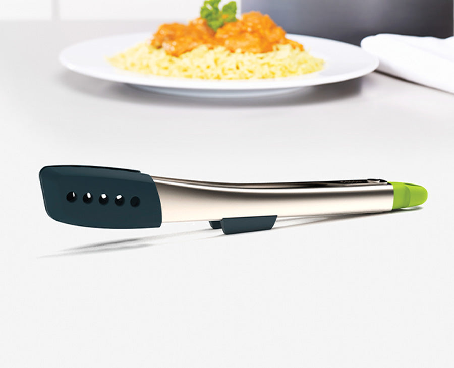 joseph-joseph-elevate-grey-silicone-steel-tongs image 2