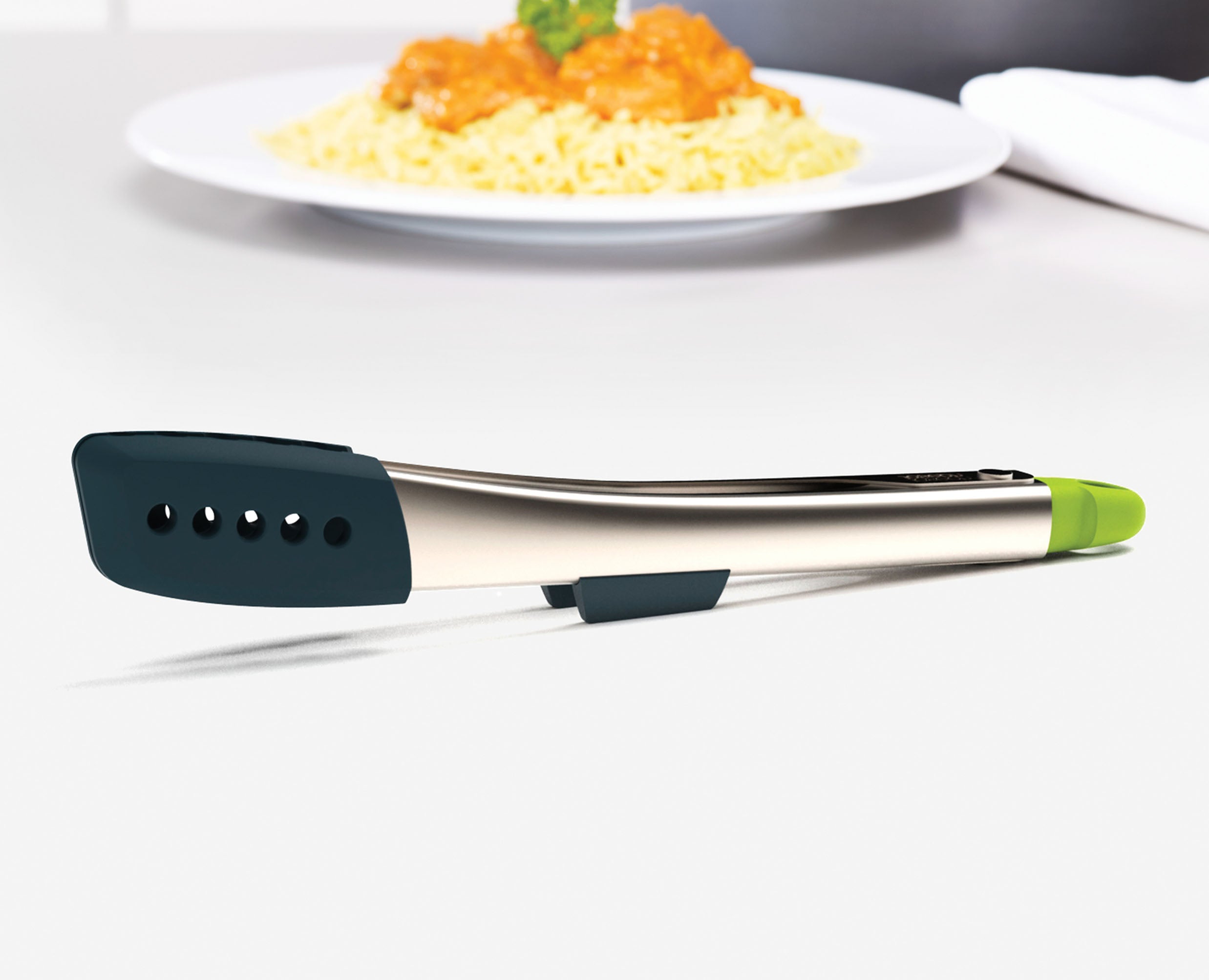 joseph-joseph-elevate-grey-silicone-steel-tongs image 3