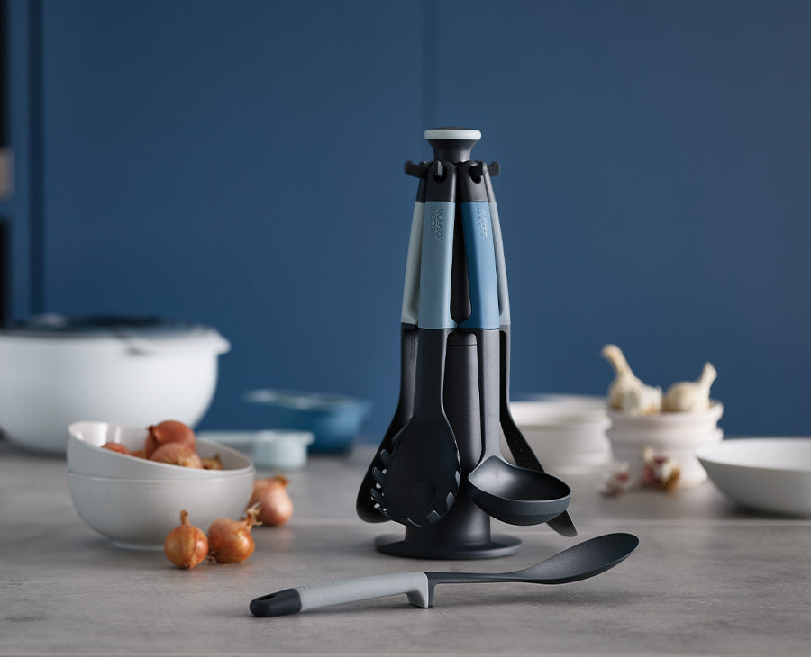 joseph-joseph-elevate-6-piece-blue-utensil-set-with-carousel-stand-editions image 2