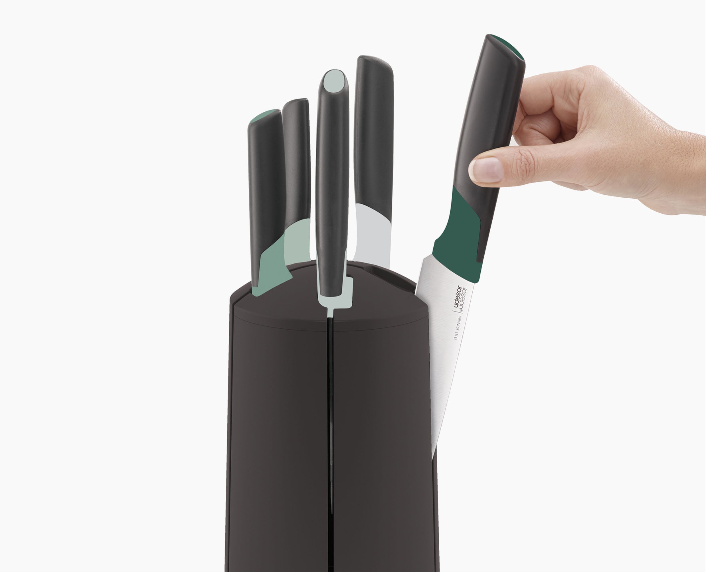 joseph-joseph-elevate-green-knives-carousel-5-piece-set-editions image 5