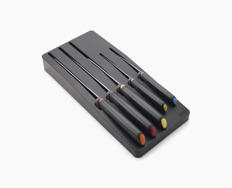 joseph-joseph-elevate-store-5-piece-knife-set-with-in-drawer-storage-tray-multic image 1