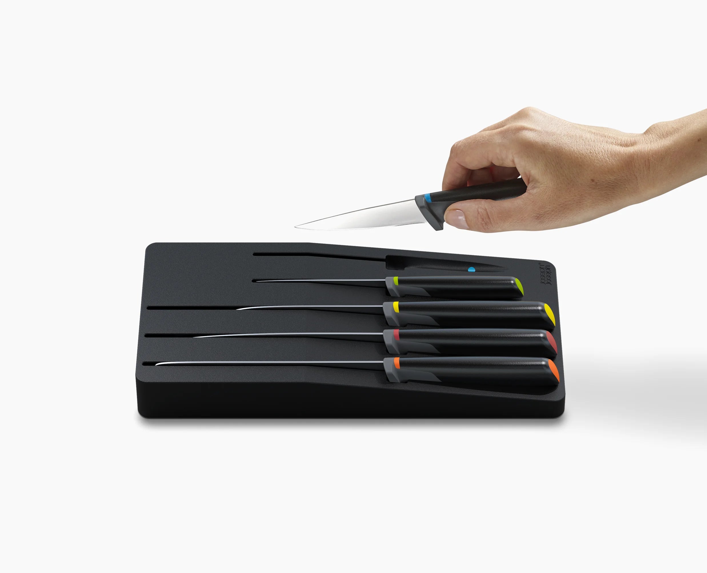 joseph-joseph-elevate-store-5-piece-knife-set-with-in-drawer-storage-tray-multic image 5
