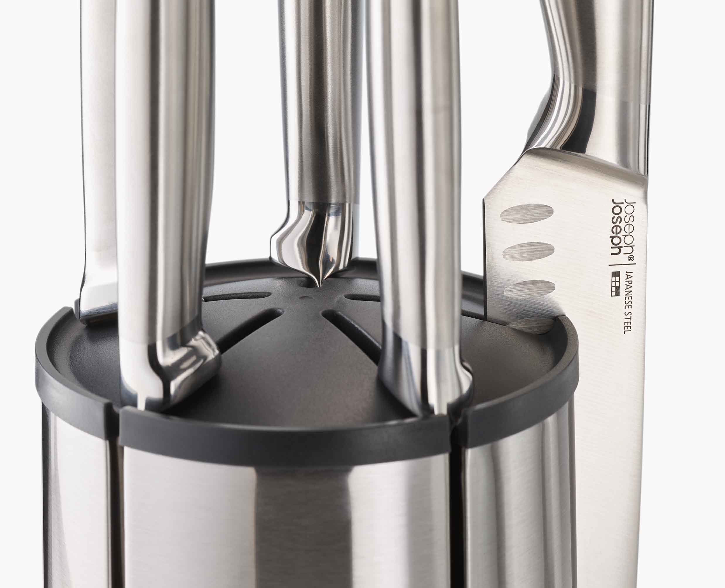 joseph-joseph-elevate-steel-knives-carousel-5-piece-set-with-rotating-block image 4