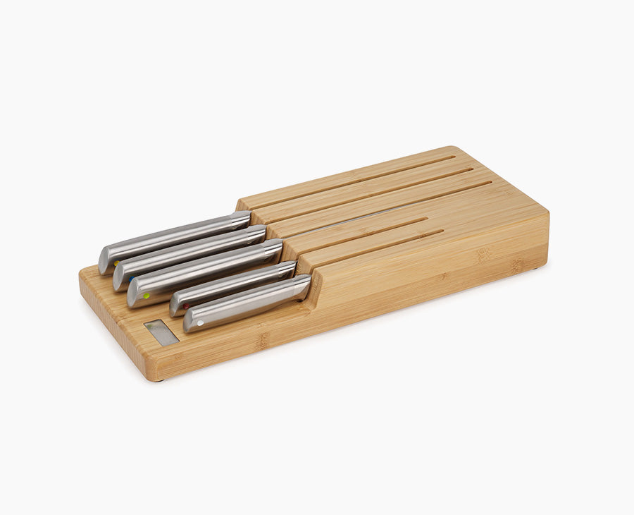 joseph-joseph-elevate-steel-knife-set-with-in-drawer-bamboo-storage-tray image 1