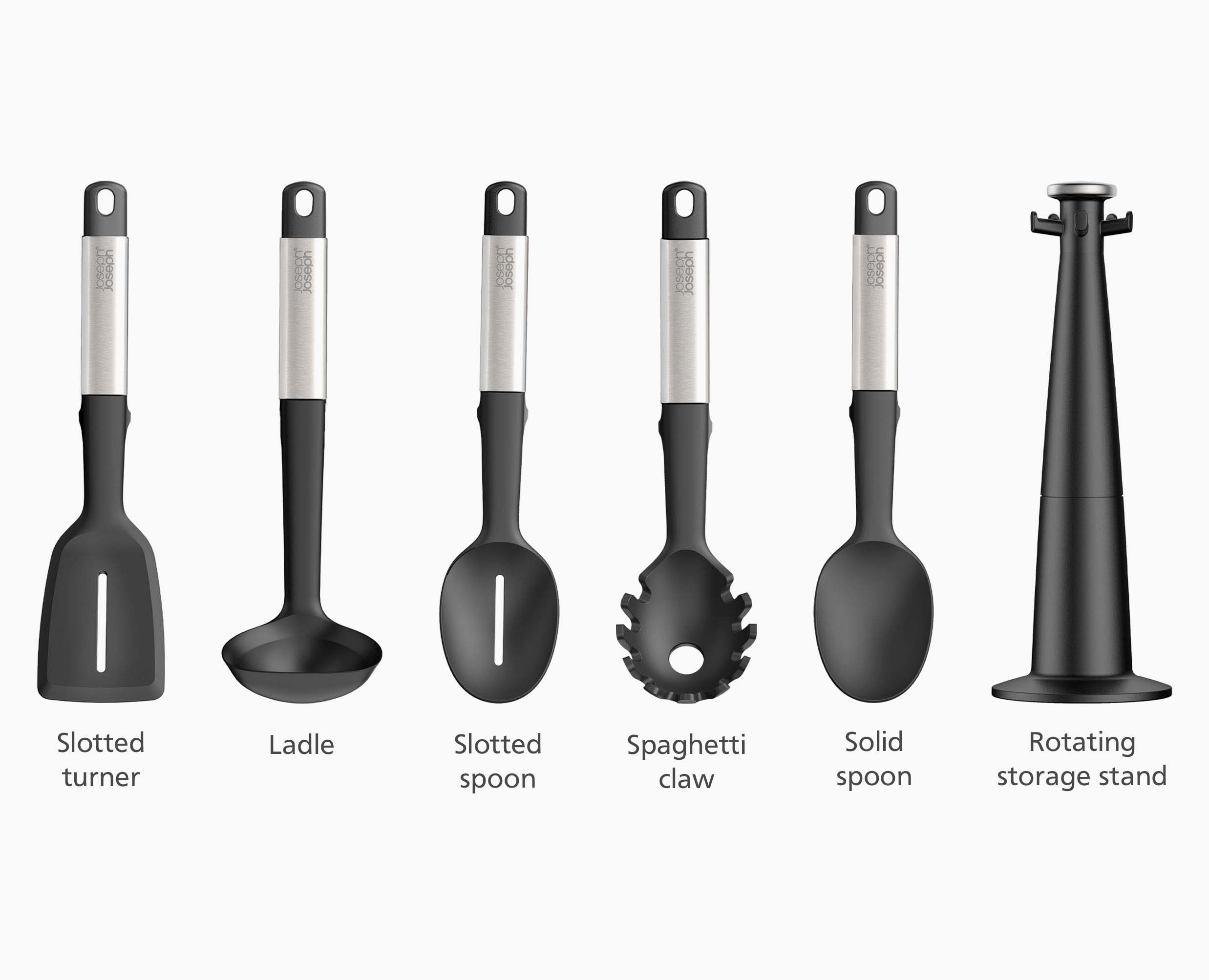 joseph-joseph-elevate-stainless-steel-silicone-5-piece-utensils-carousel-set image 8