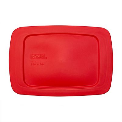 pyrex-red-lid-for-easy-grab-1-5-quart-glass-loaf-pan image 1