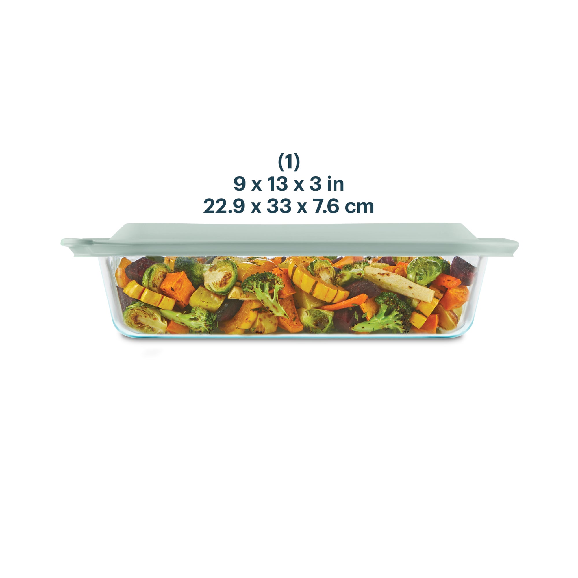 pyrex-deep-9x13-inch-rectangular-glass-baking-dish-with-sage-green-lid image 2
