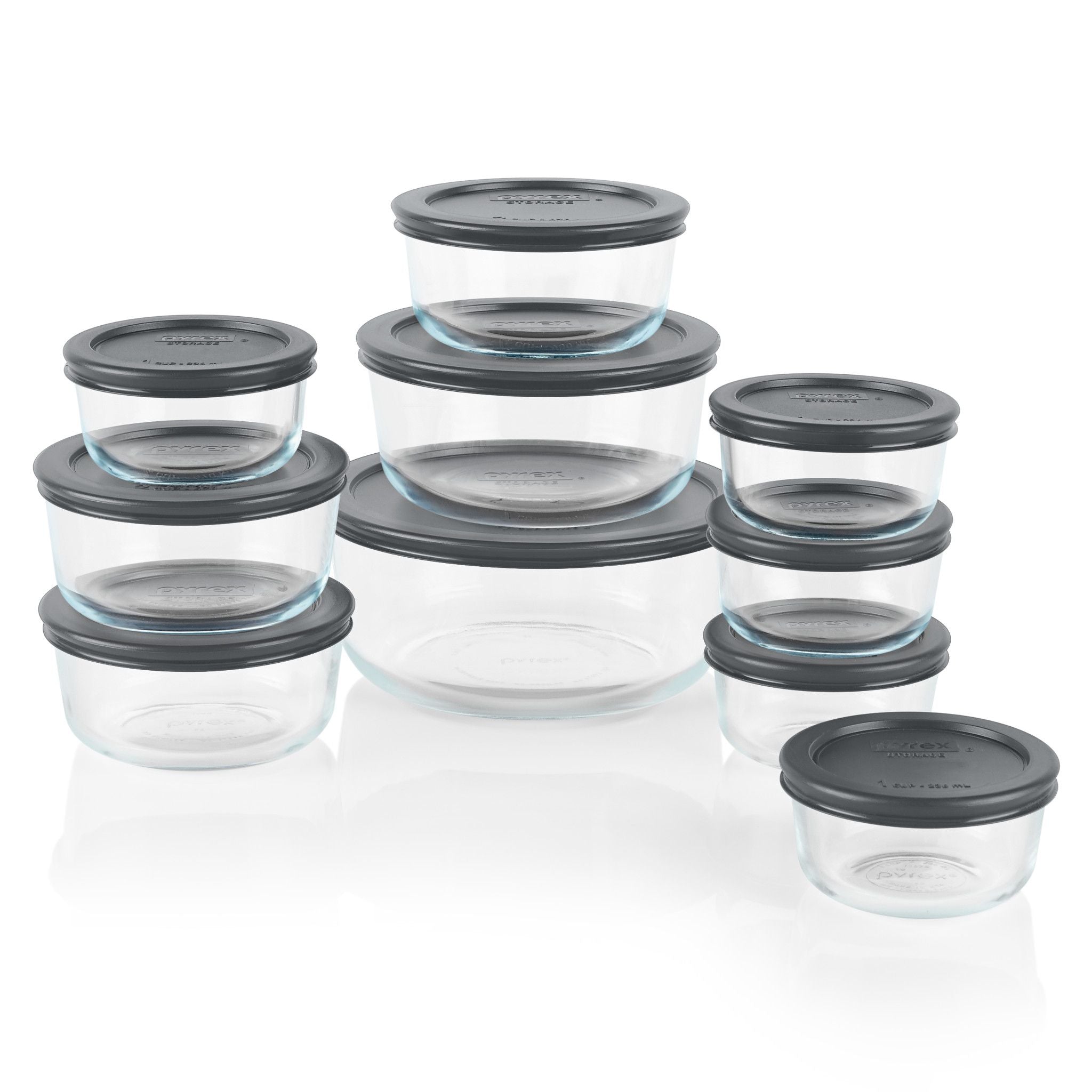 pyrex-simply-store-20-piece-glass-food-storage-set-with-gray-lids image 1