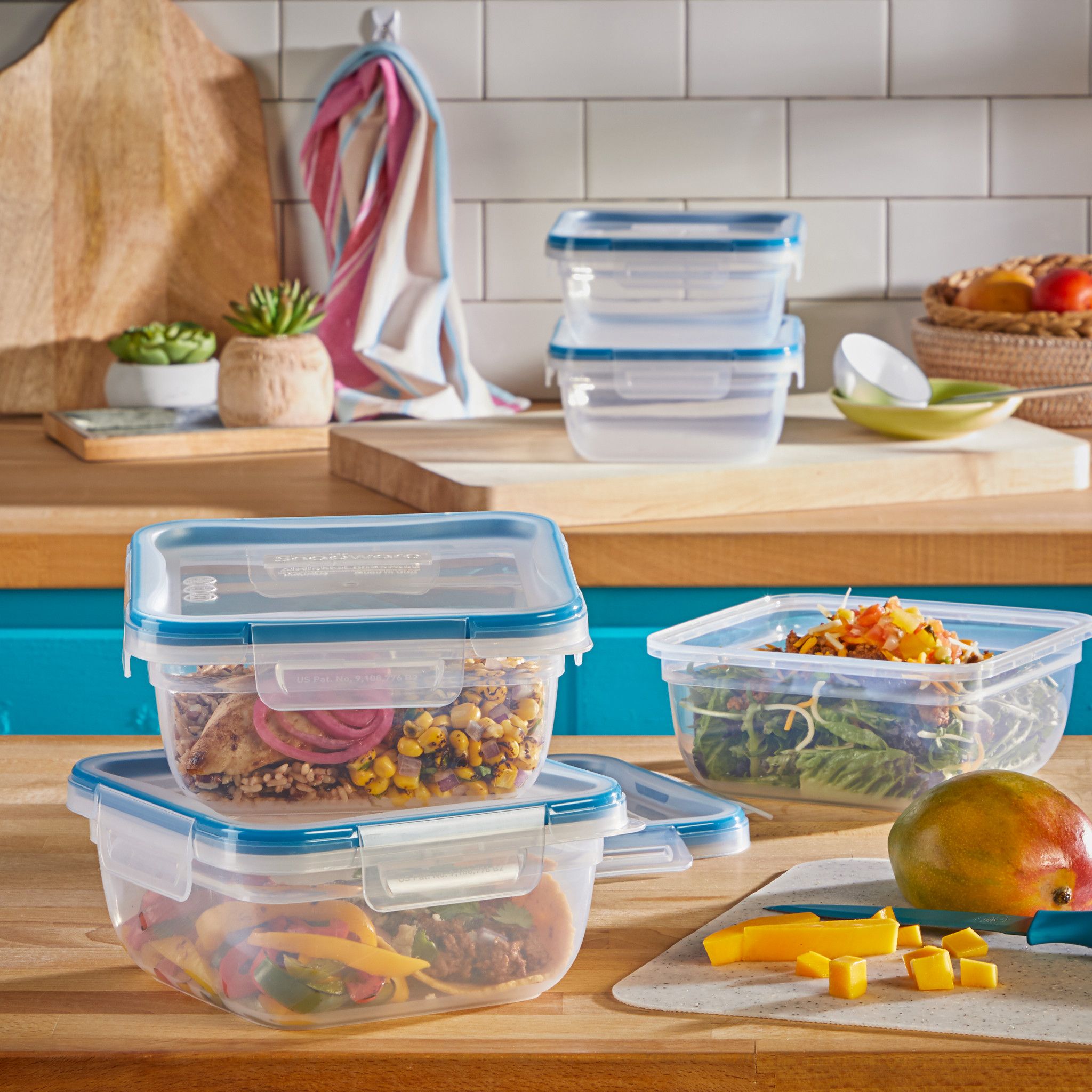 pyrex-snapware-total-solution-10-piece-square-plastic-food-storage-set-with-airt image 3