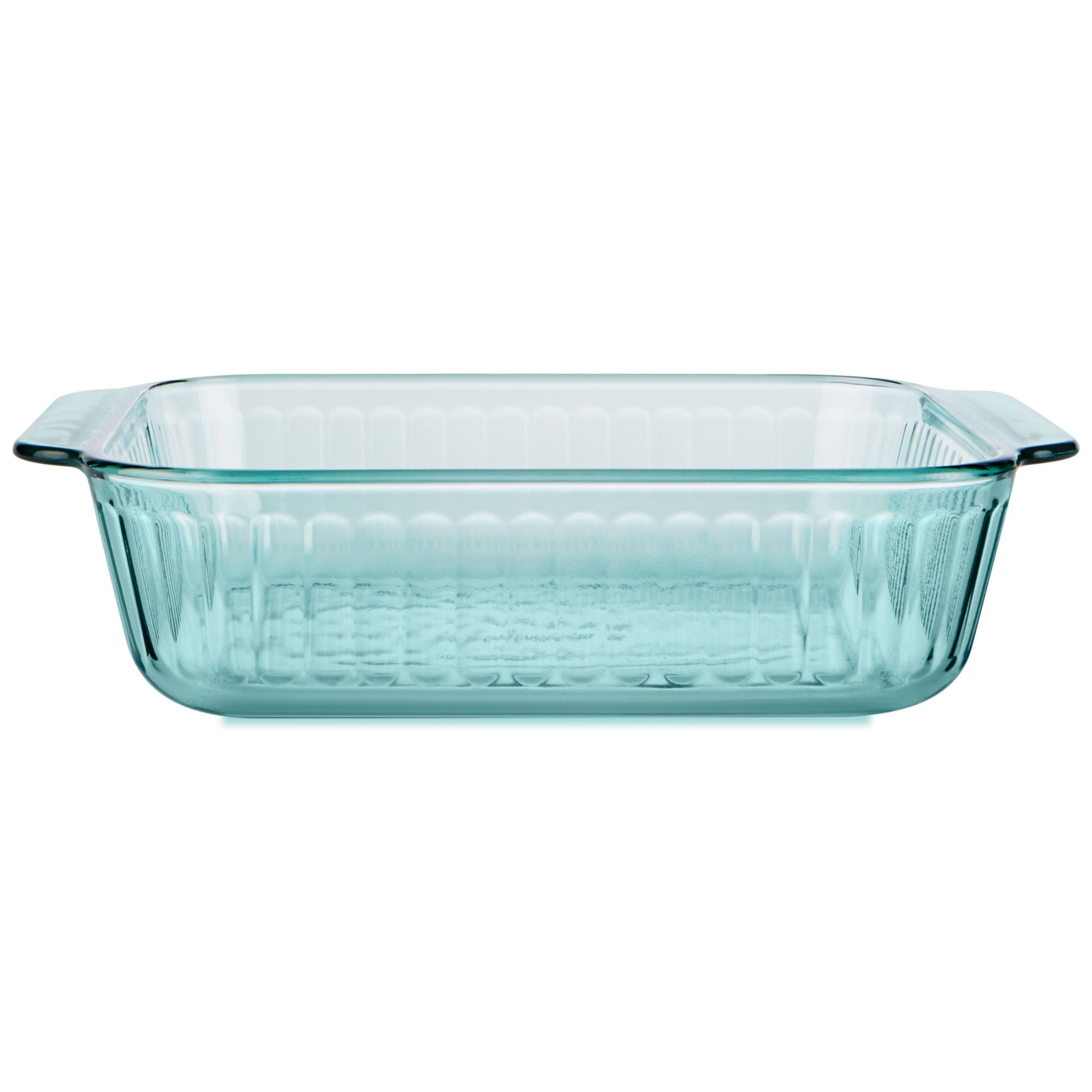 pyrex-sculpted-tinted-glass-8-inch-square-baking-dish-aqua image 1