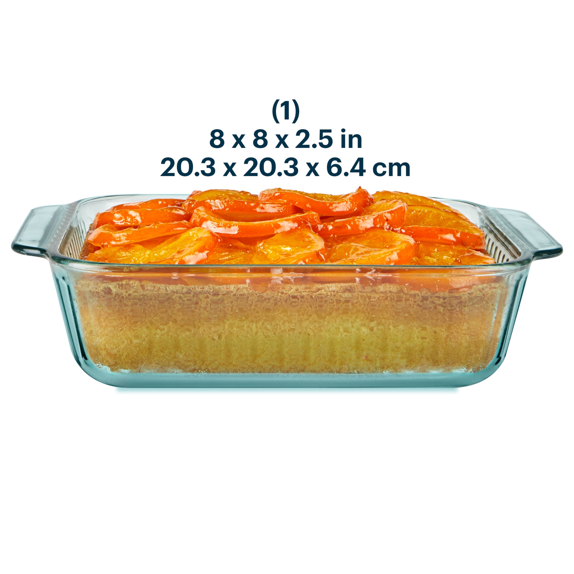 pyrex-sculpted-tinted-glass-8-inch-square-baking-dish-aqua image 2