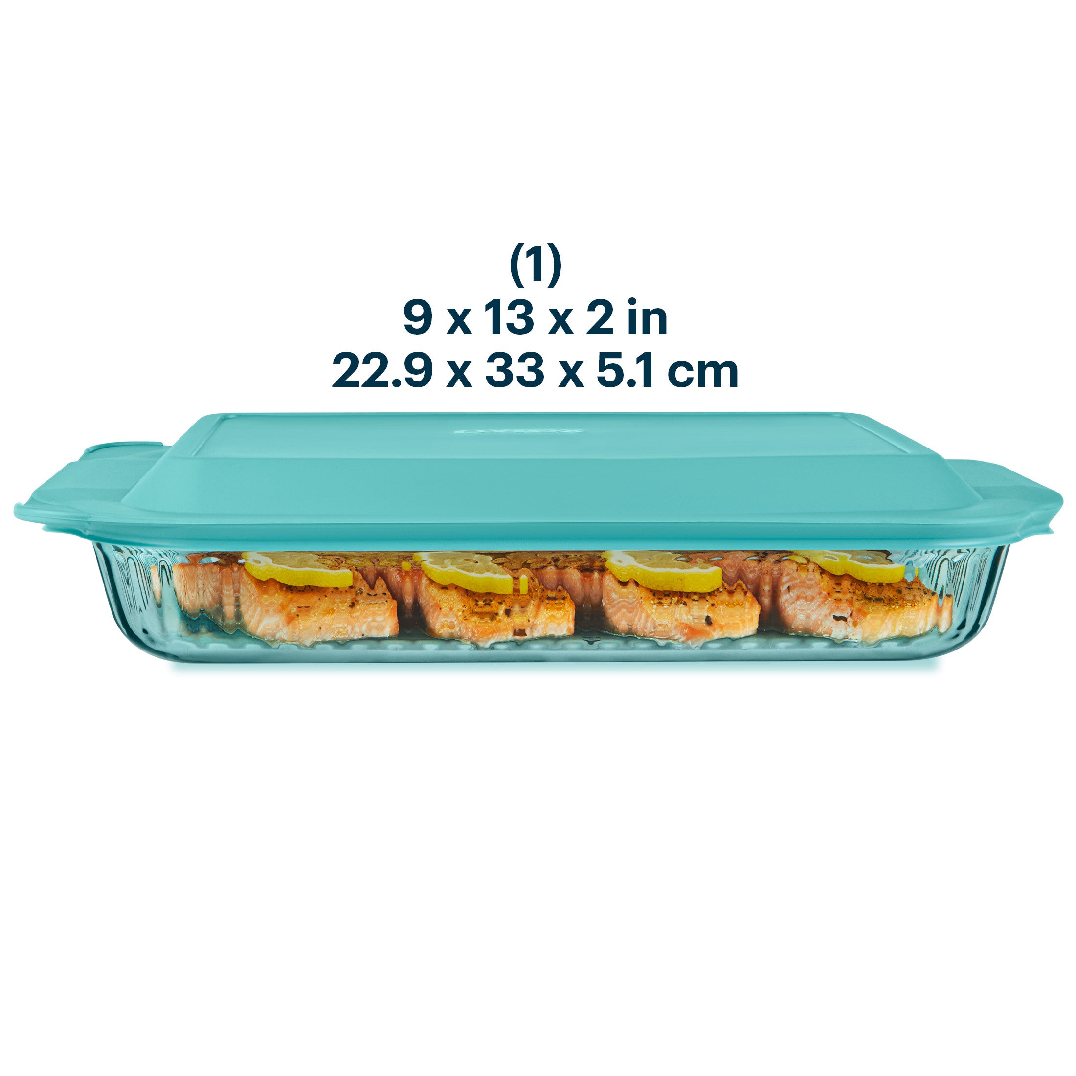 pyrex-sculpted-tinted-glass-3qt-oblong-baking-dish-with-lid-aqua image 2
