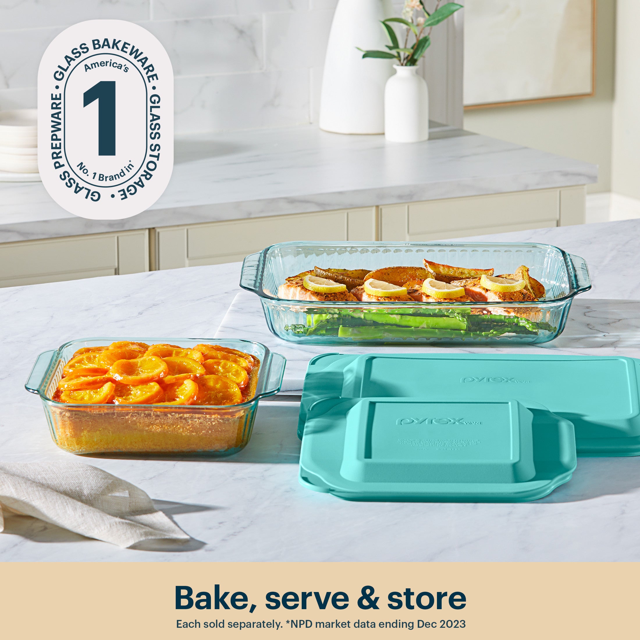 pyrex-sculpted-tinted-glass-8-square-baking-dish-with-lid-aqua image 3