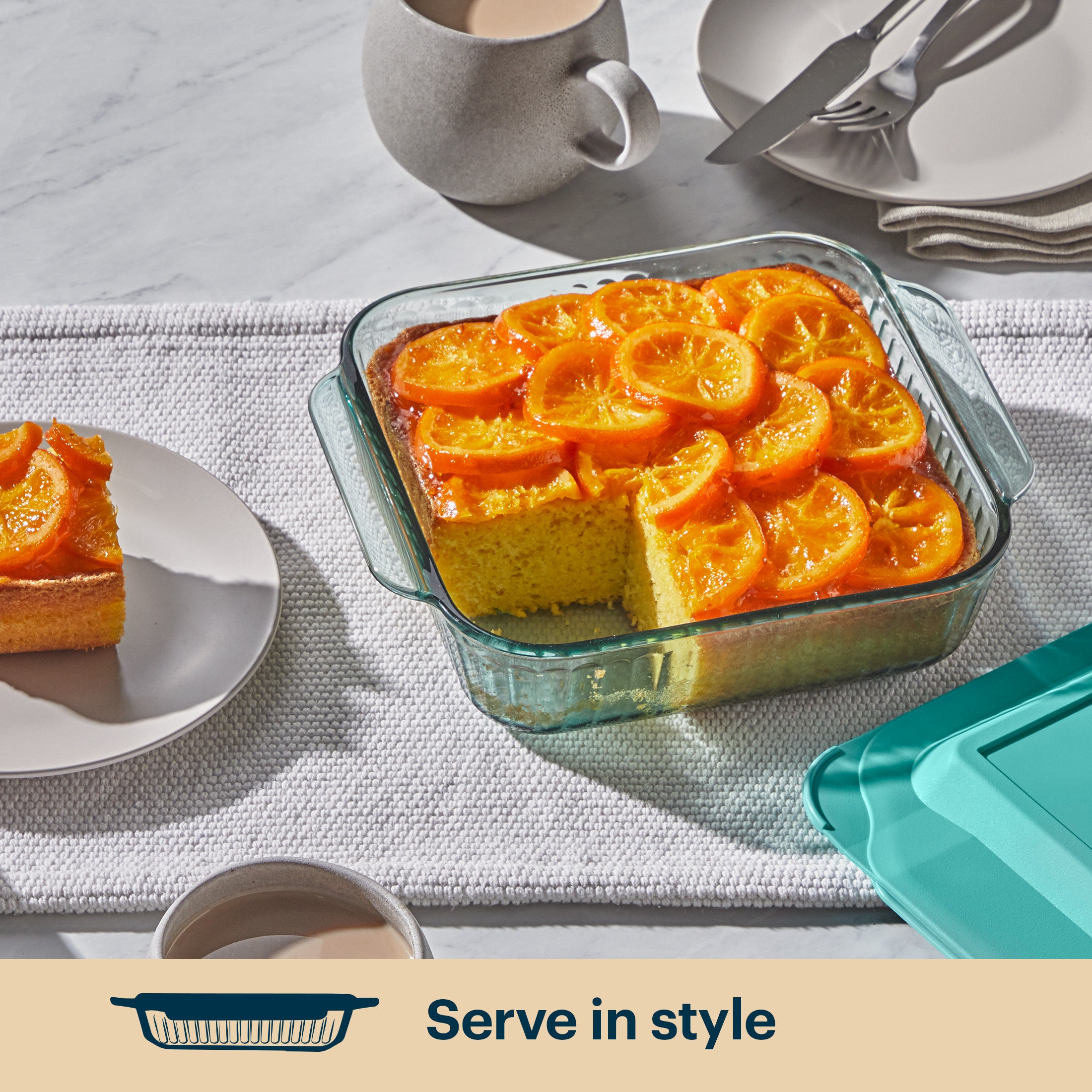 pyrex-sculpted-tinted-glass-8-square-baking-dish-with-lid-aqua image 5