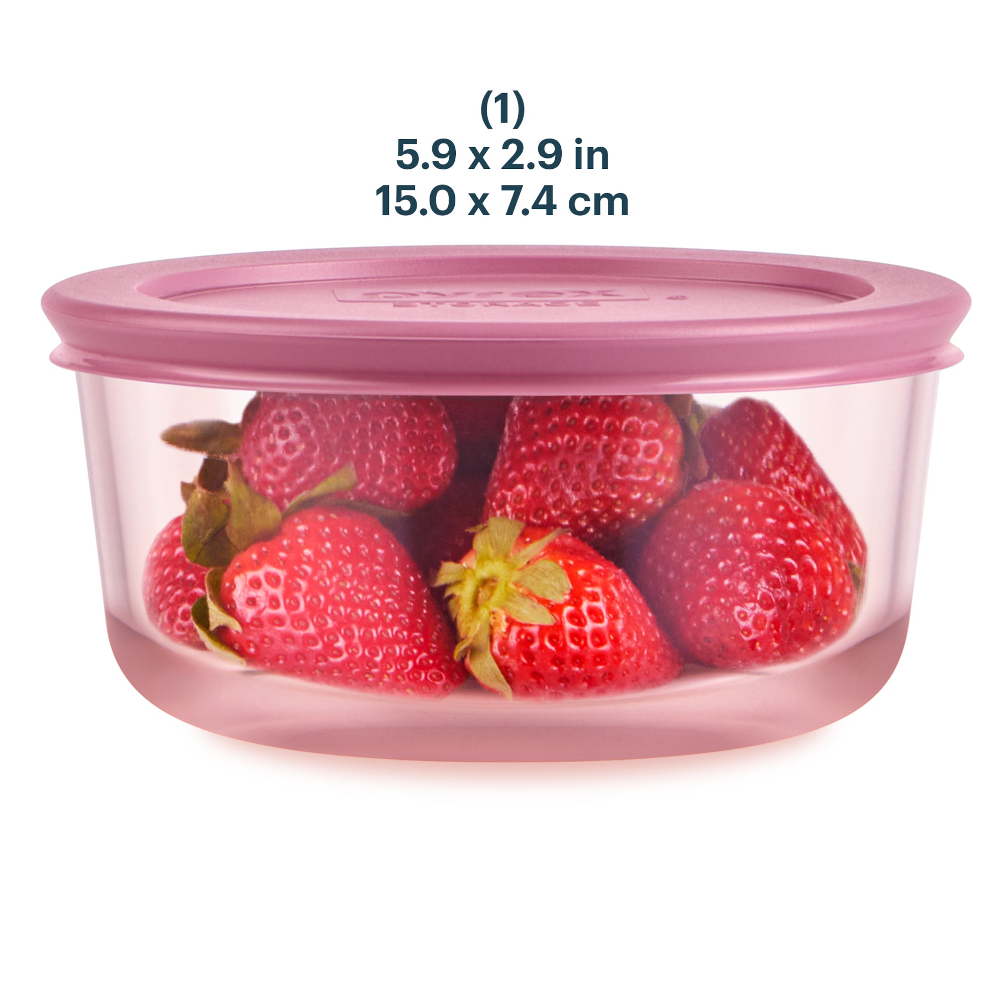 pyrex-simply-store-tinted-glass-4-cup-round-storage-container-with-lid-pink image 2