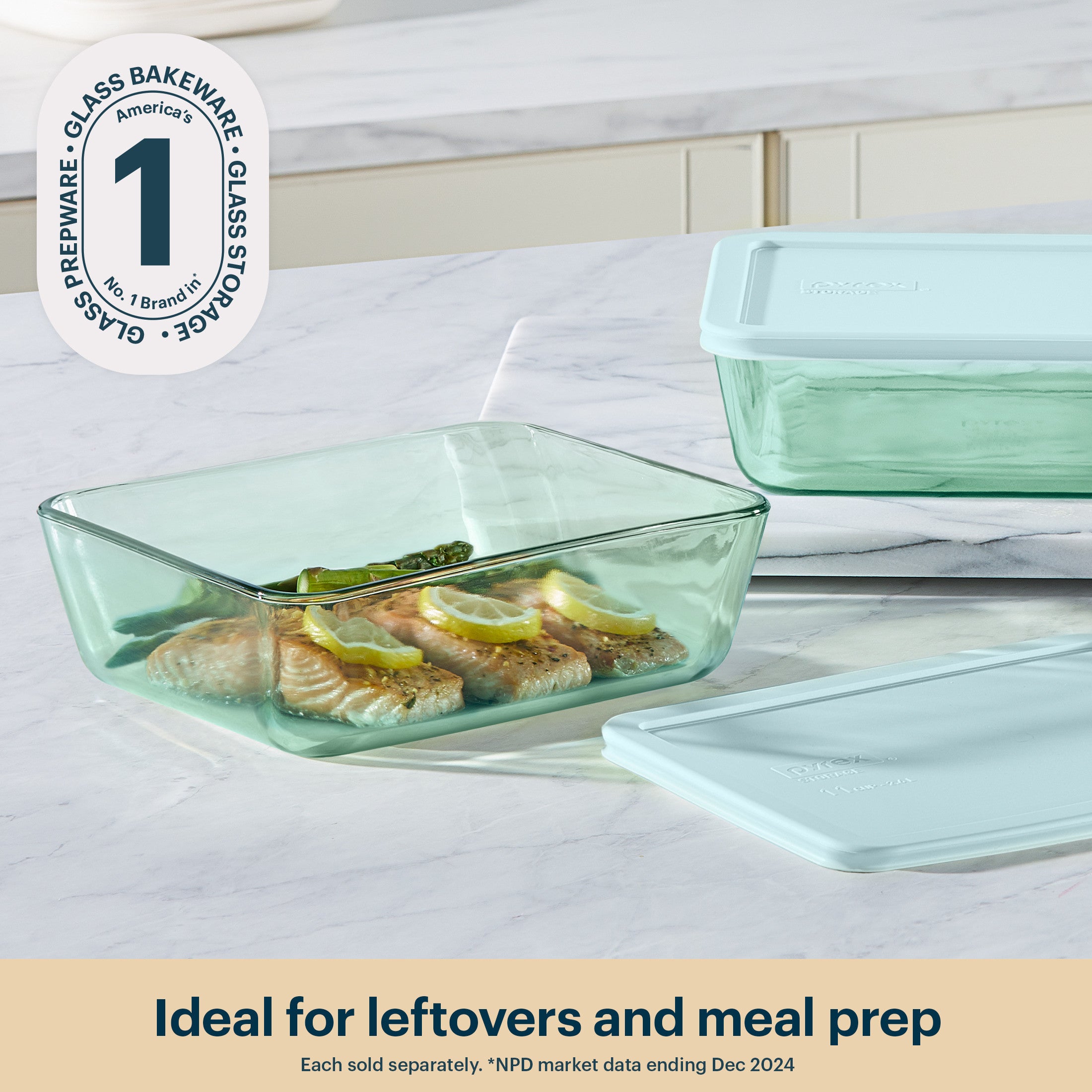 pyrex-simply-store-tinted-glass-11-cup-rectangle-storage-container-with-lid-aqua image 3