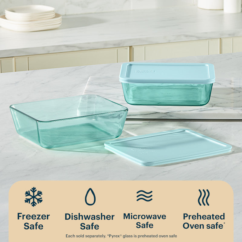 pyrex-simply-store-tinted-glass-11-cup-rectangle-storage-container-with-lid-aqua image 4
