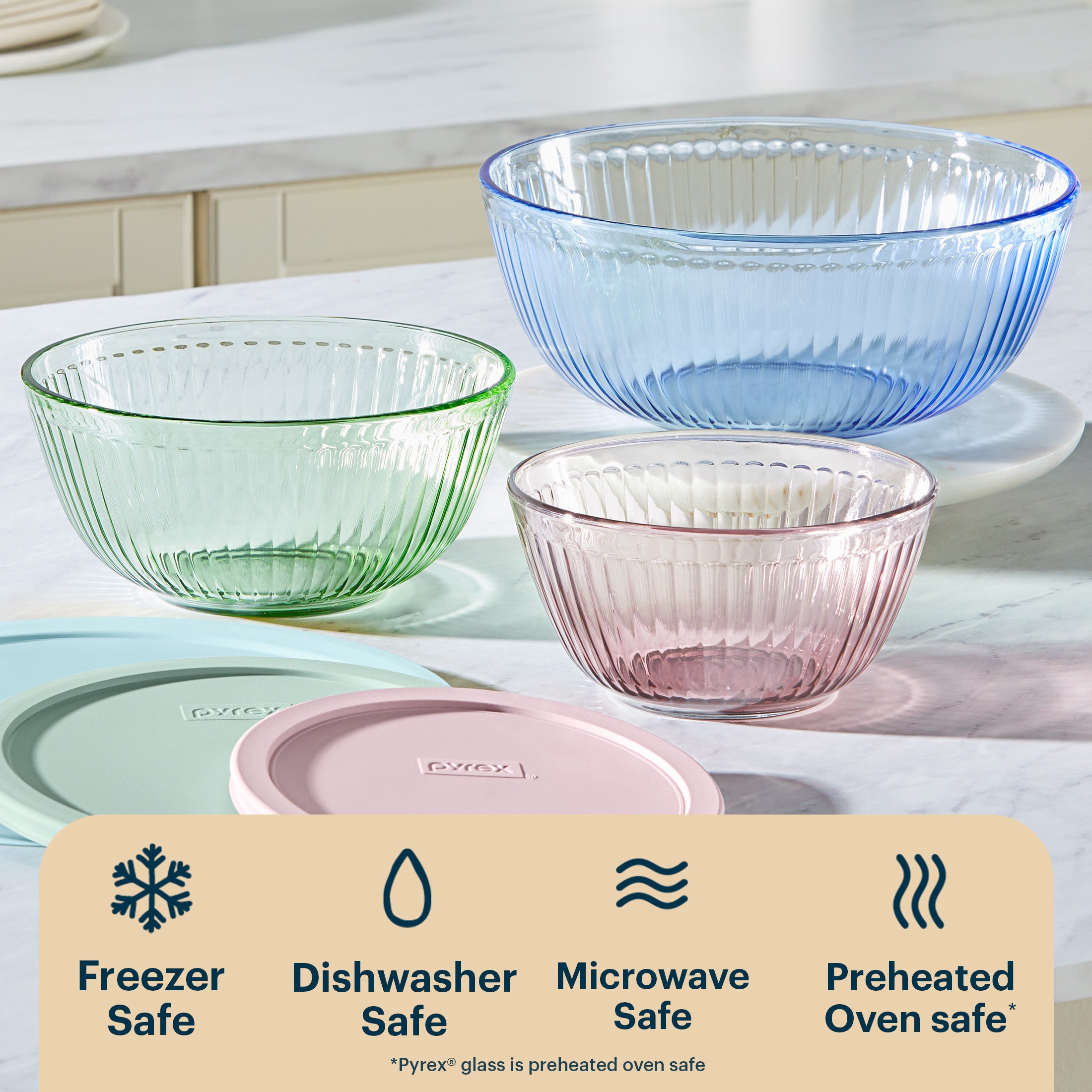 pyrex-sculpted-tinted-glass-mixing-bowls-with-lids-6-piece-set-mixed-colors image 4