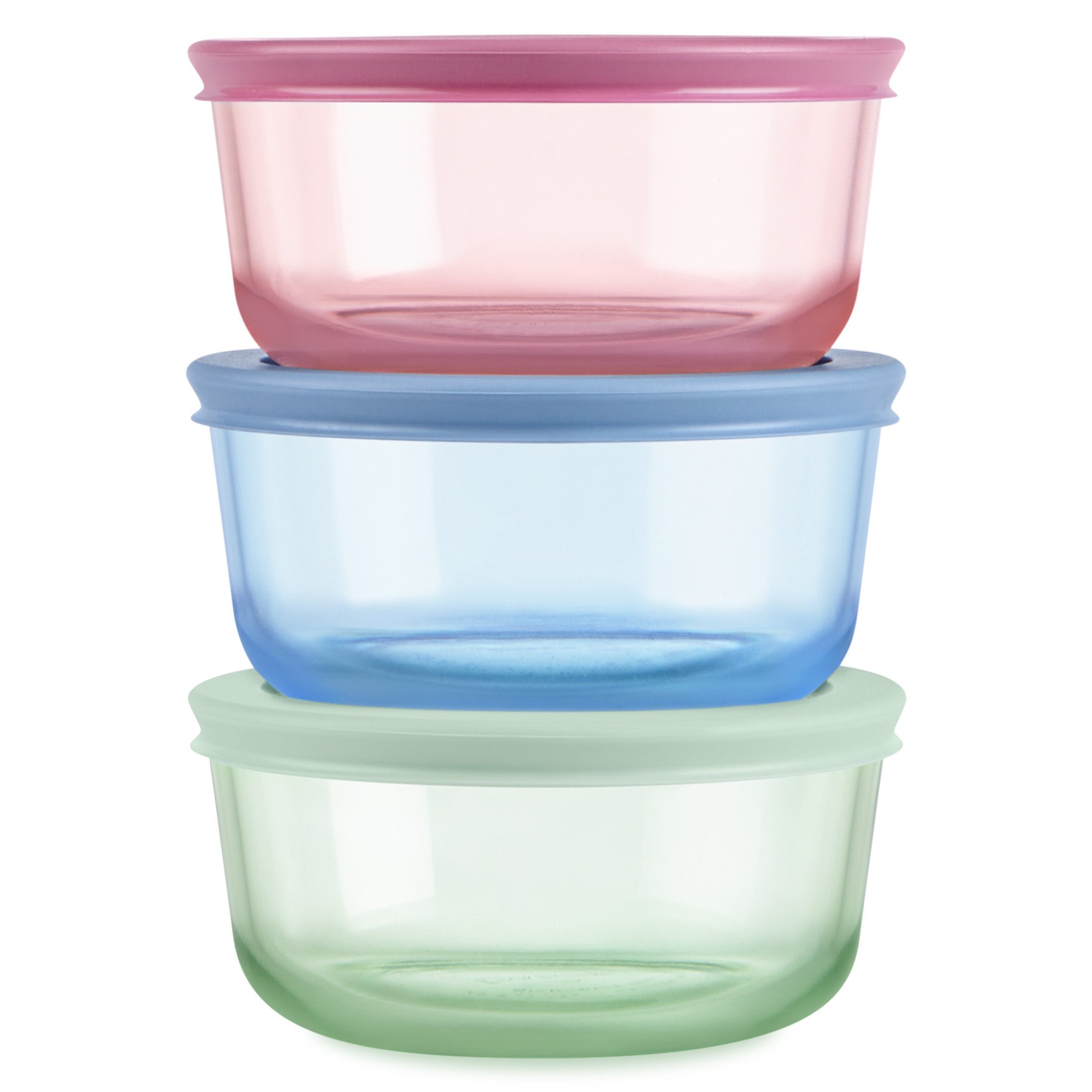 pyrex-simply-store-tinted-glass-2-cup-round-storage-containers-6-piece-set-mixed image 1