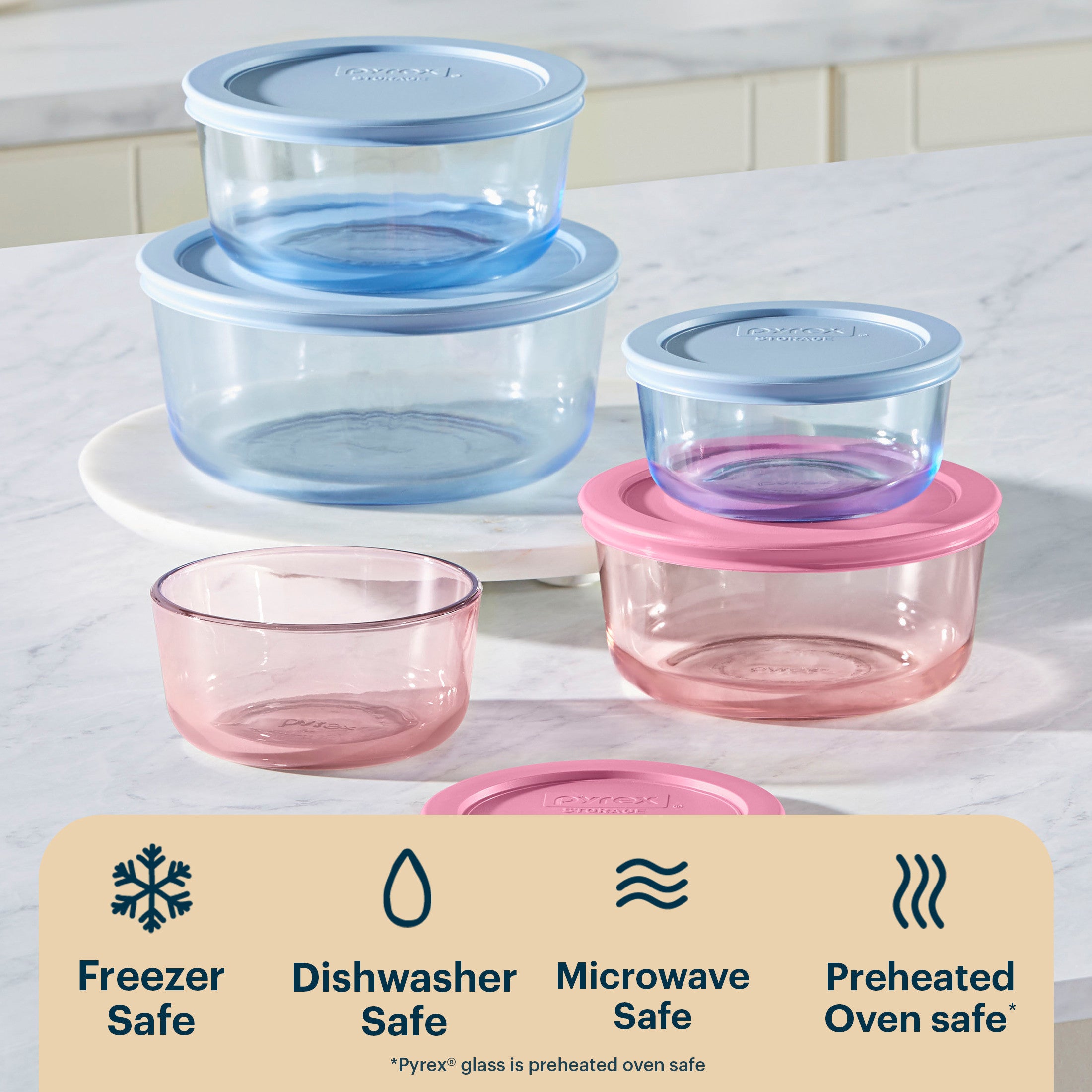 pyrex-simply-store-tinted-glass-round-storage-containers-10-piece-set-mixed-colo image 4