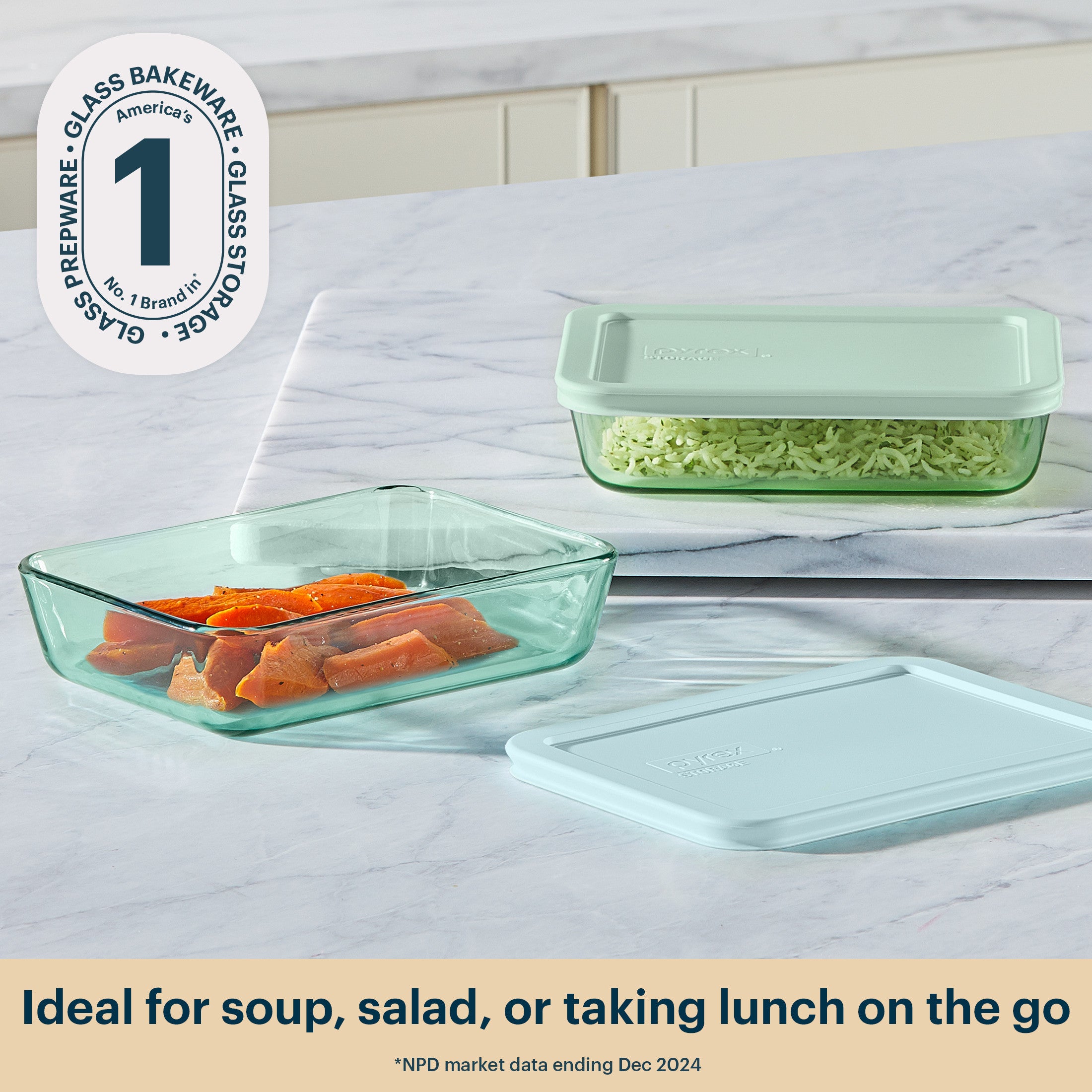 pyrex-simply-store-tinted-glass-3-cup-rectangle-storage-containers-4-piece-set-m image 2