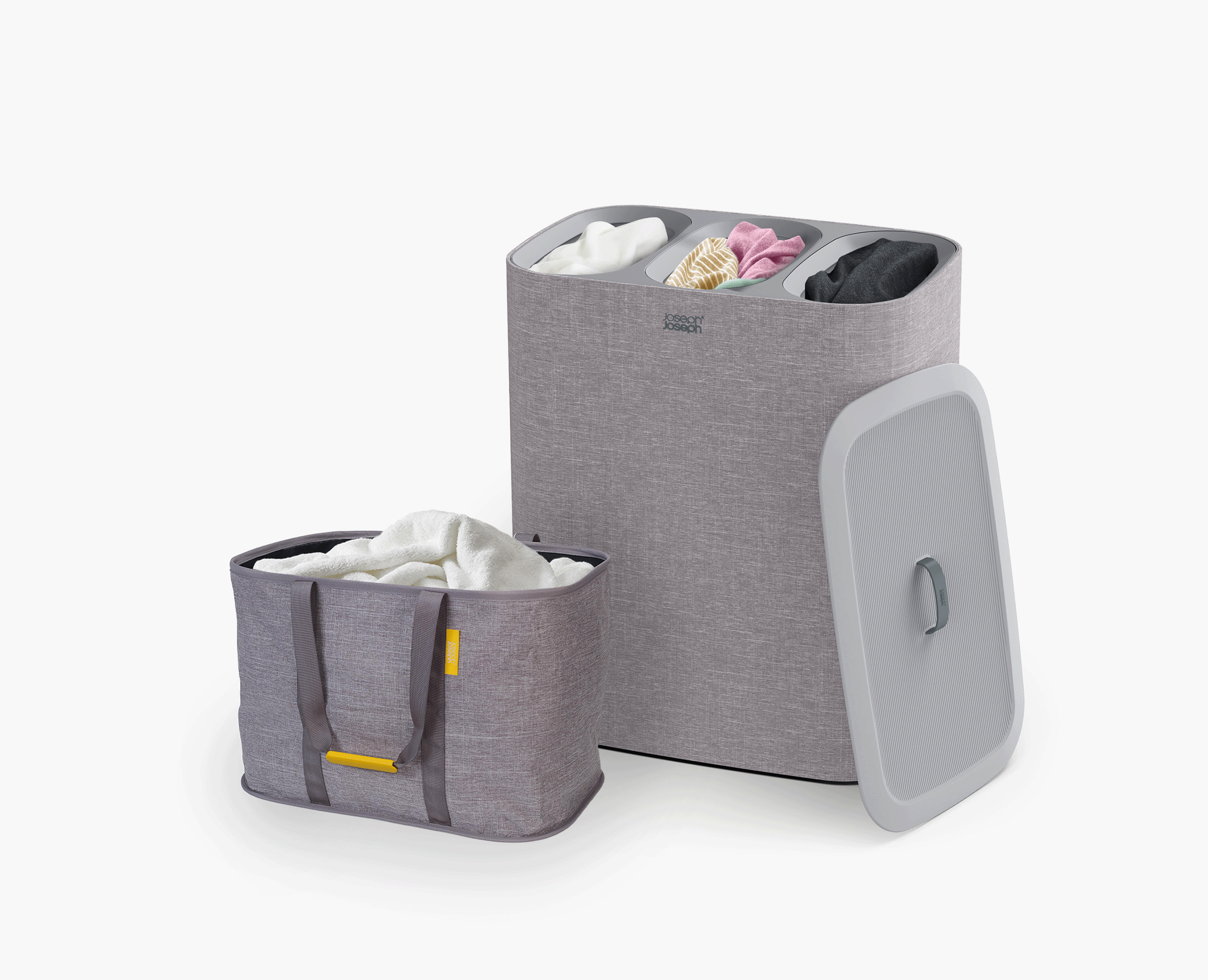 joseph-joseph-tota-trio-90l-hold-all-max-55l-laundry-basket-set-grey image 1