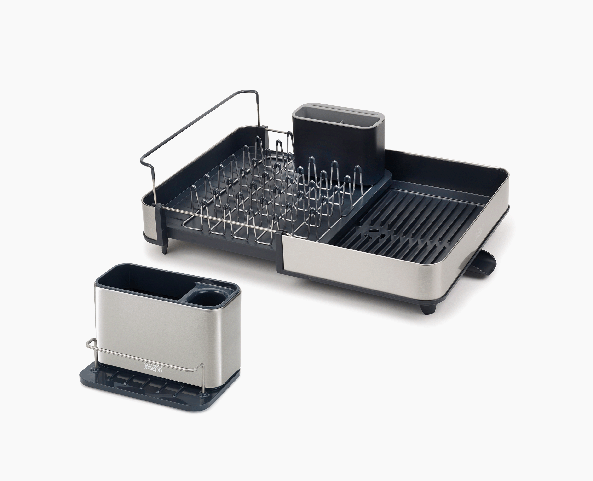 joseph-joseph-2-piece-stainless-steel-drainer-sink-organisation-set image 1