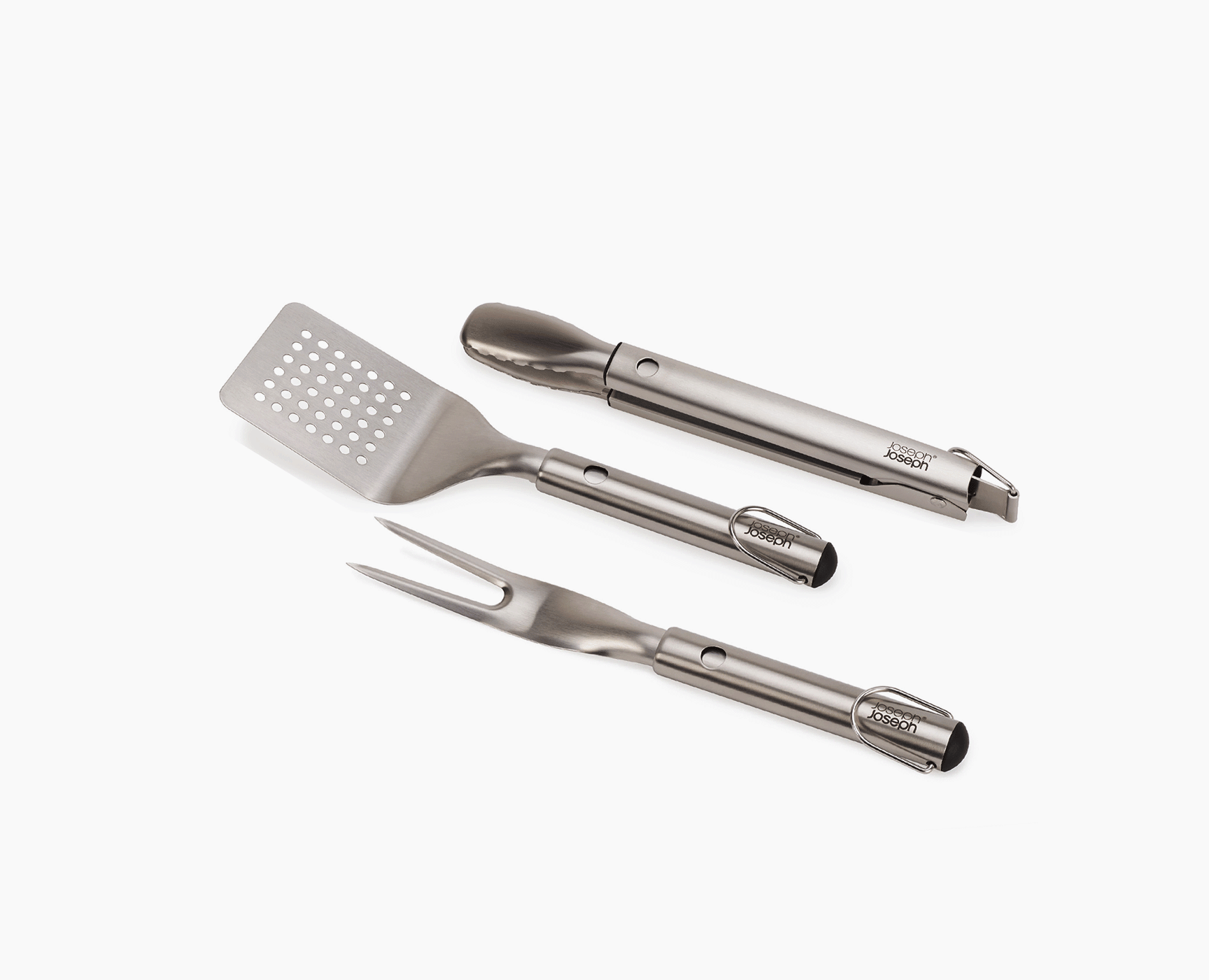 joseph-joseph-grillout-3-piece-stainless-steel-bbq-turner-tongs-fork-set image 3