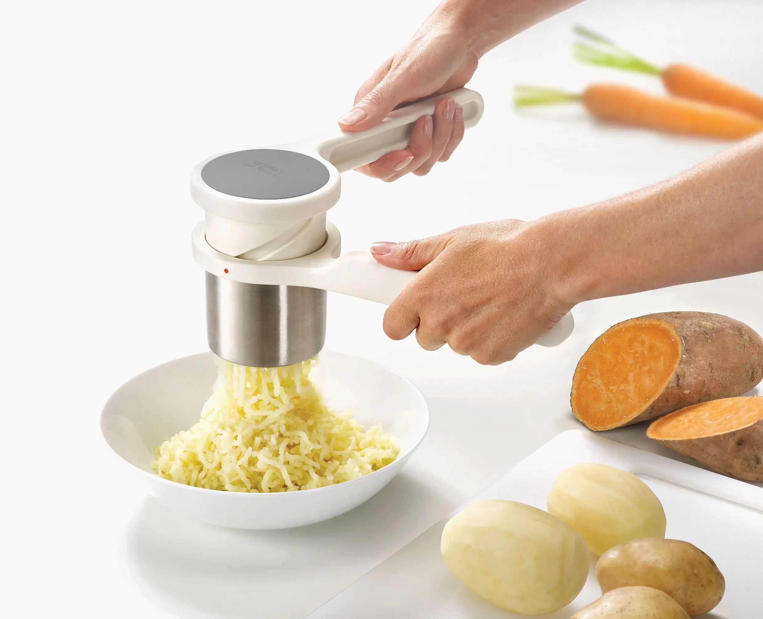 joseph-joseph-helix-white-potato-ricer-twist-action-stainless-steel image 3
